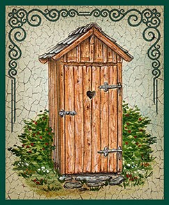 Holz WC grün +