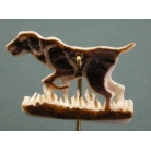 hat pin - hound made out of buckhorn