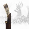 Jagdmesser mit Rehbockhauptgravur