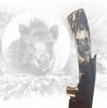 Jagdmesser mit Wildschweinhauptgravur